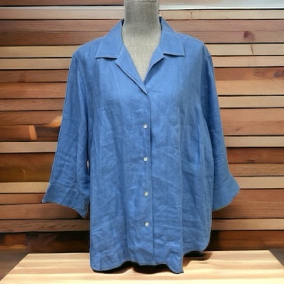 Lauren Ralph Lauren Tops - Vtg.Ralph Lauren Linen
Jacket - Beautiful Blue with Lime Green Cuffs Sz. 2X